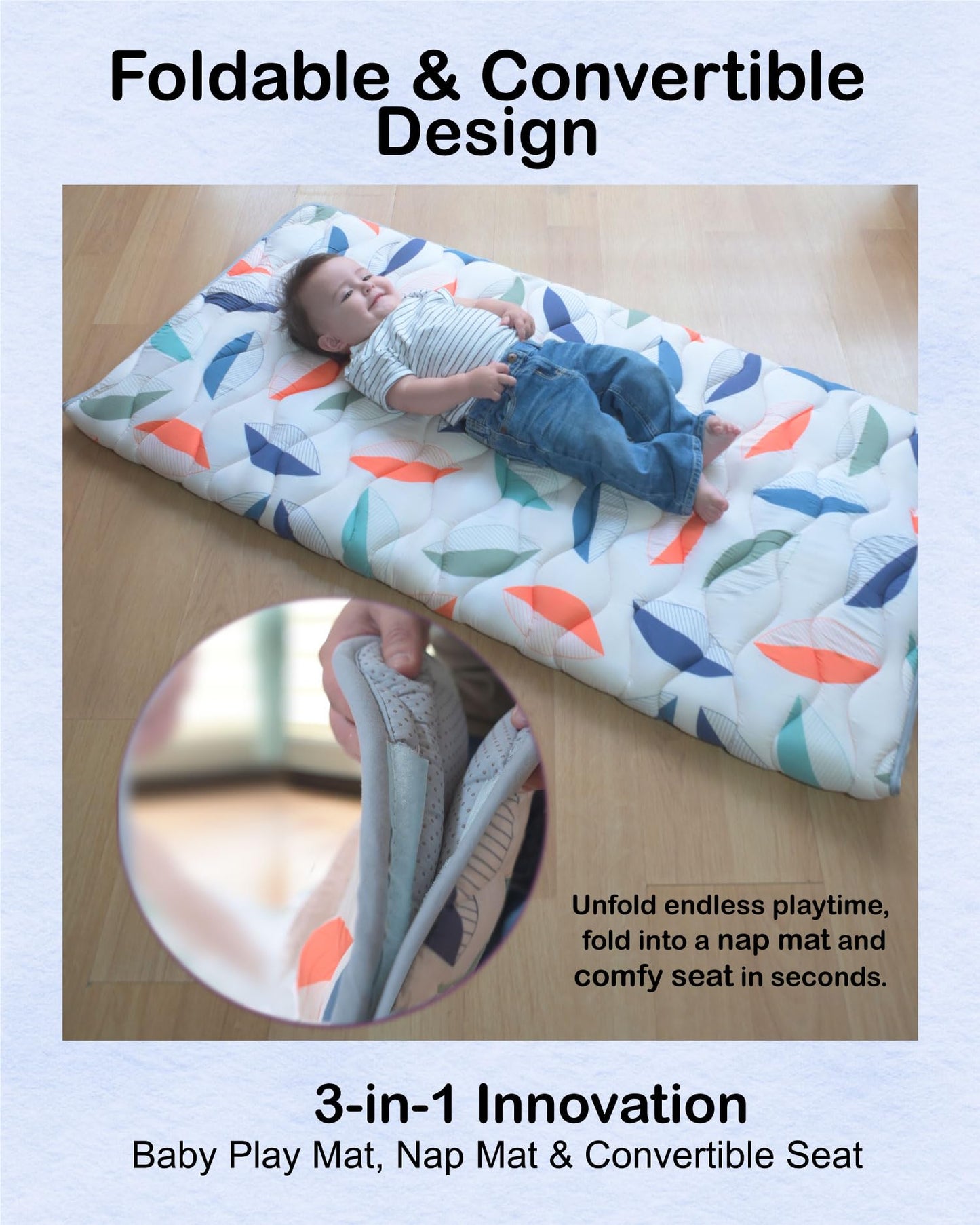 Discover the Pupilo 3-in-1 Baby Play Mat, Toddler/Baby Seat & Quiet Time – Surprising Thick Non-Slip Foam Mat. Quick and Easy Clean | Fits in Baby Playpen, Perfect for Tummy Time, Crawl & Safe Play