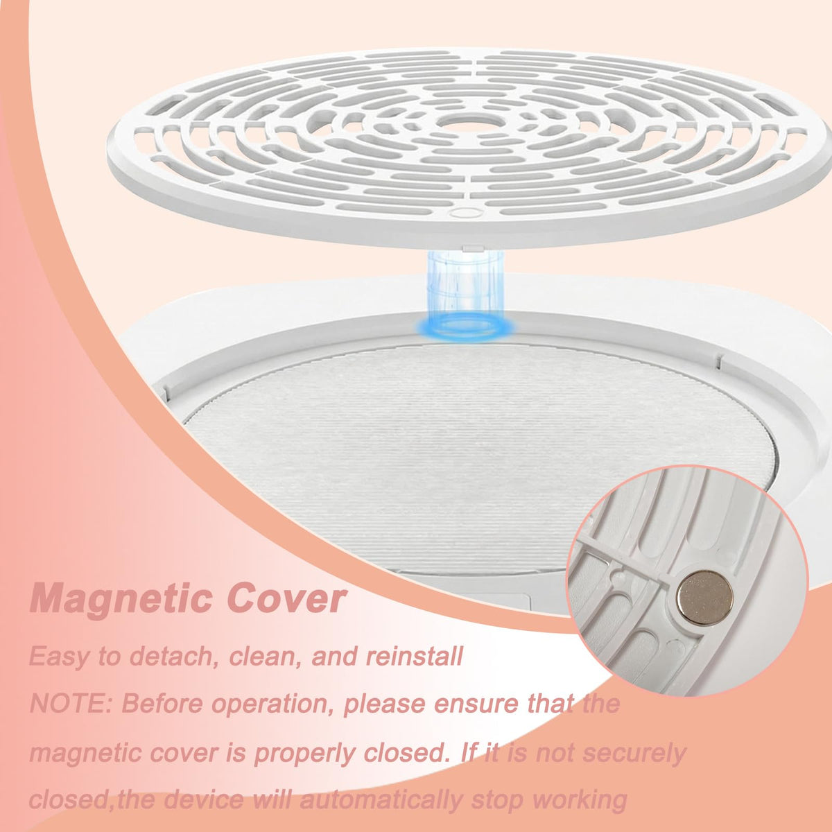 ibubu Professional Pedicure Nail Fan Vacuum Dust Cleaner Collector Quiet Nail Tech Adjustable Speed with LED Display Low Noise Strong Suction Detachable Easy to Clean for Manicure Salon & Home Use