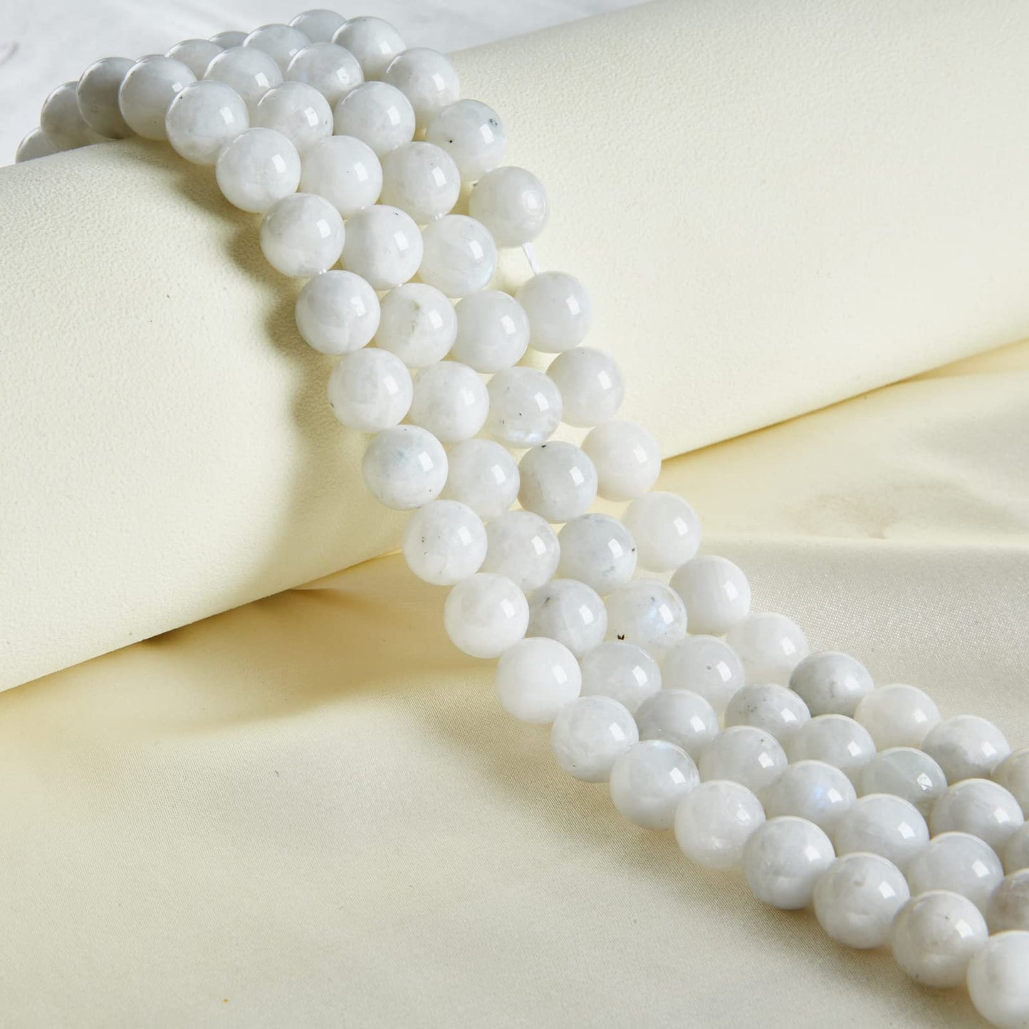 35pcs 10mm Moonstone Beads Natural Gemstone Beads Round Loose Beads for Jewelry Making