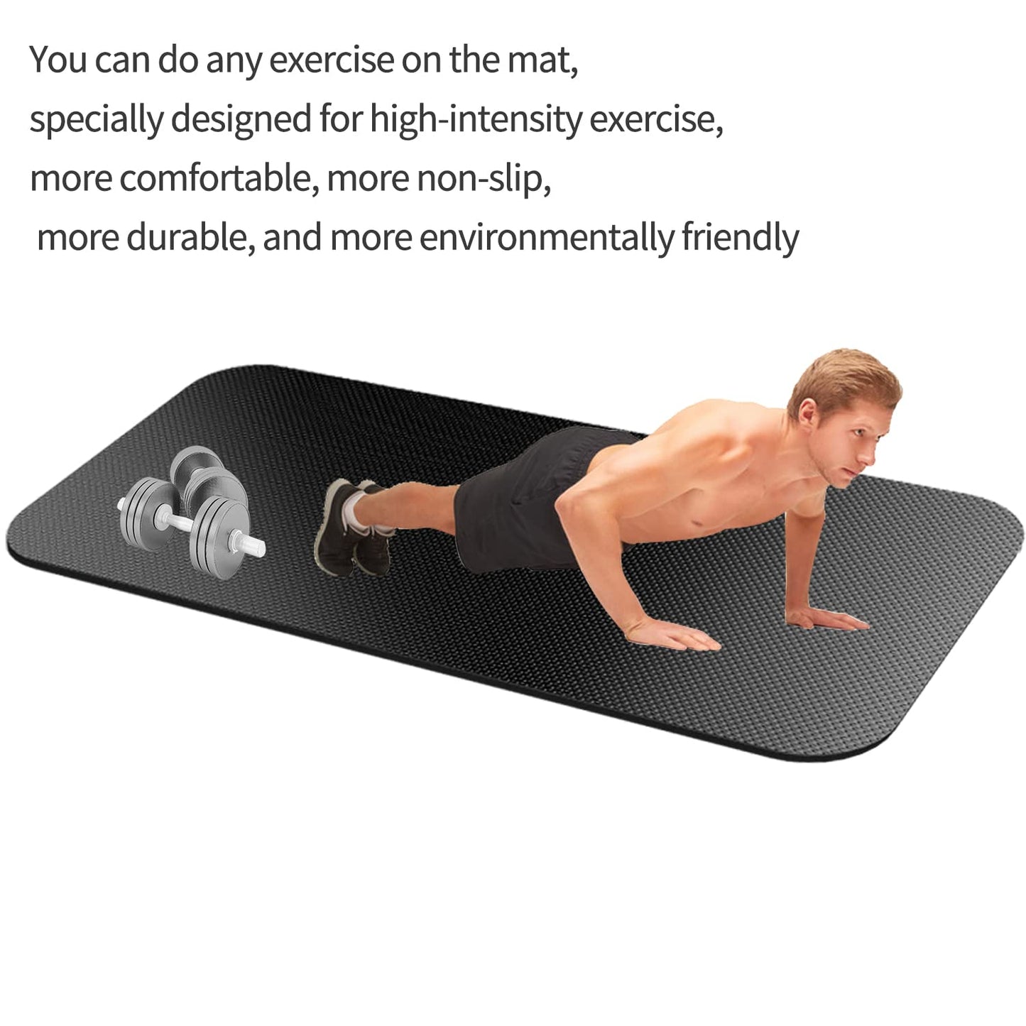TONINT Large Exercise Mat, Equipment Mat,Treadmill Bike Workout Mats for Home Gym Flooring Rubber Mat Fitness Yoga Cardio Weightlifting, Jump Rope, Non-slipping, 2.65-Feet x 7-Feet