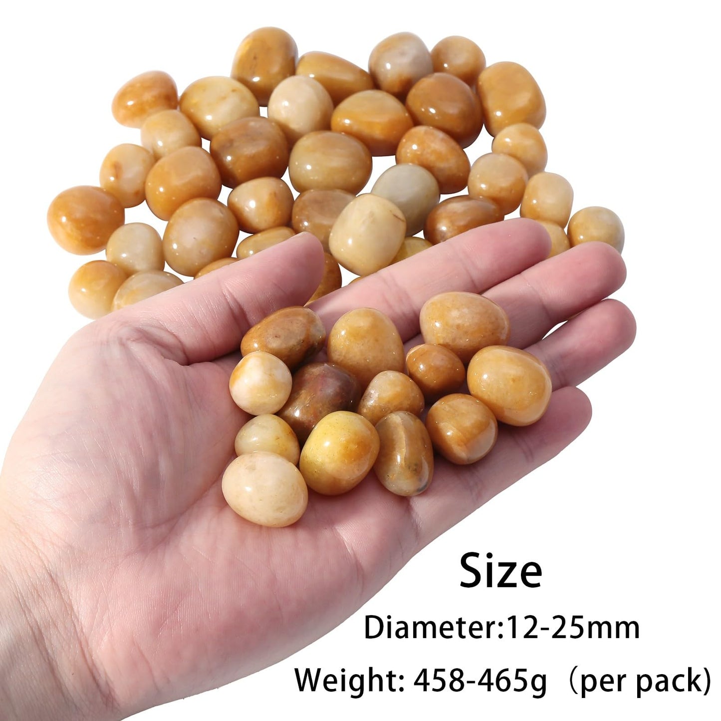 TUMBEELLUWA 1 LB Topaz Tumbled Stones Bulk for Crafts Vase Filler Landscape Decor, Natural Healing Crystal for Meditation Witchcraft