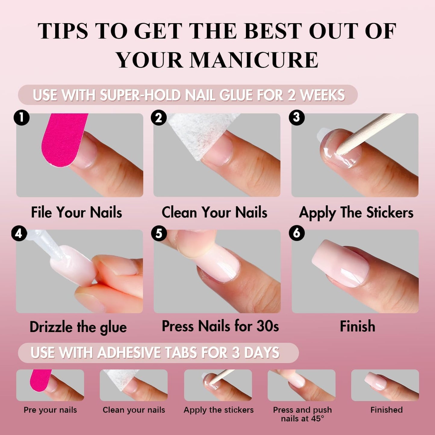 KQueenest Dusty Pink Press On Nails Long Square - Spring Press On Nails Medium Coffin, Soft Pastel Pink Fake Nails with Glue, Glossy Opaque, Reusable Soft Gel Glue on Nails for Manicure Gift, 24 Pcs