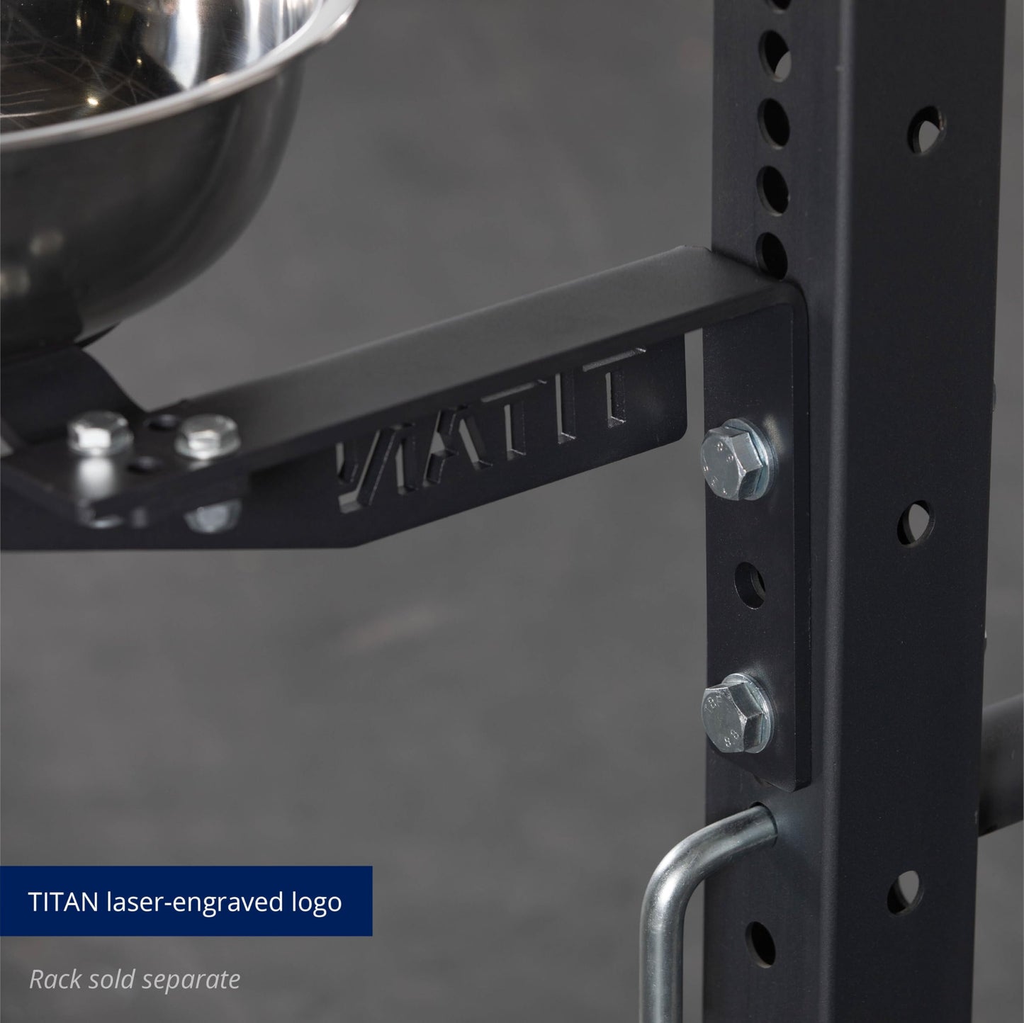 Titan Mounted Rack-Mounted Chalk Bowl Fits T-3 or X-3 Series Power Racks, 14" Stainless Steel Bowl"