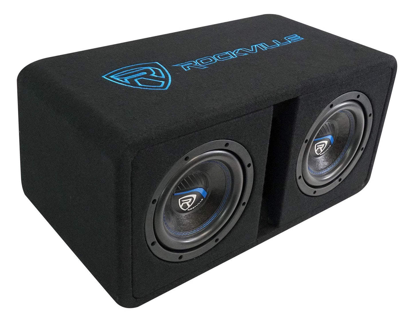 Rockville DV8K52 Dual 8" K5 1600W Car Subwoofers, 2 Ohm Final Load, Vented Enclosure, Non-Pressed Paper Cone, Durable Build, for Car Audio Systems