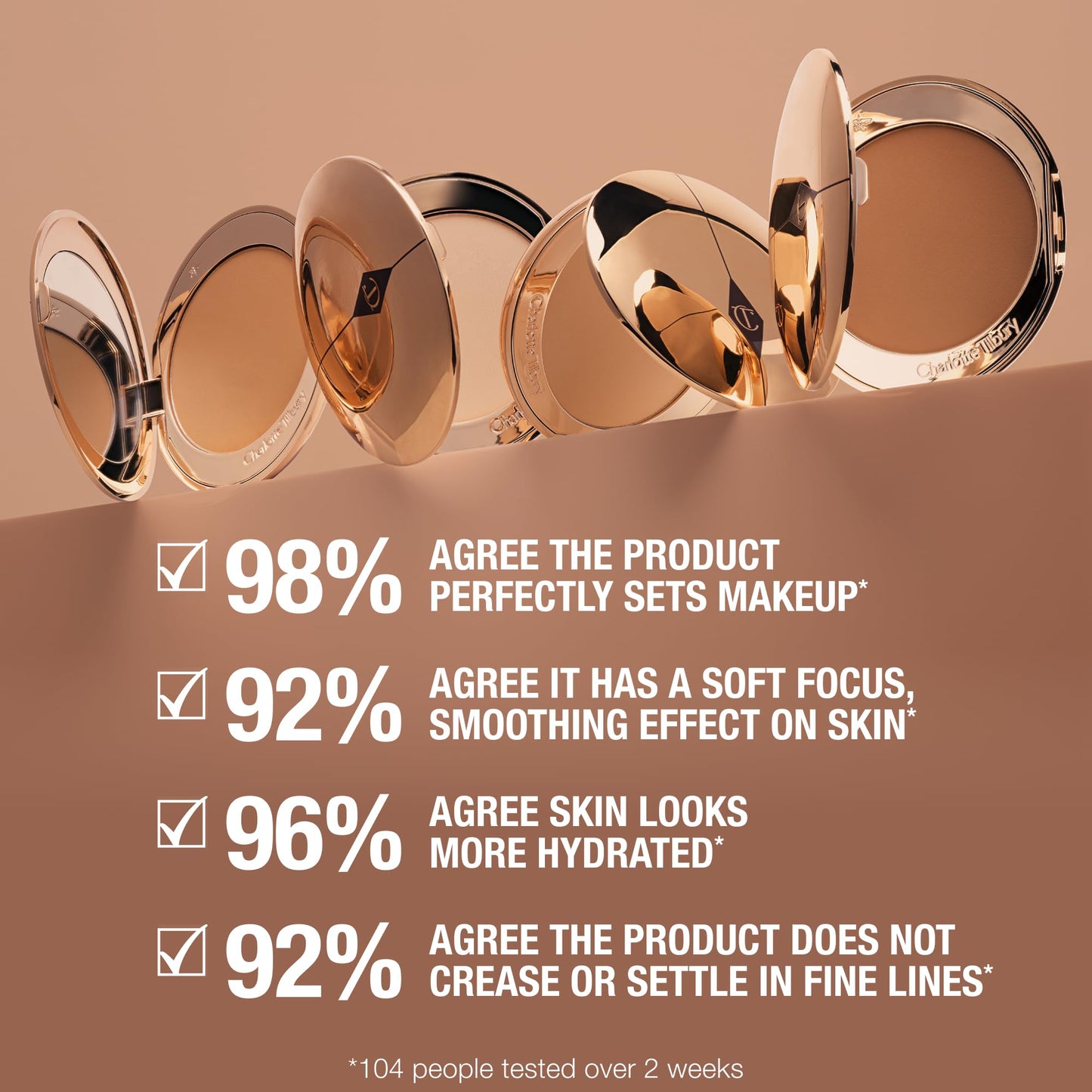 Charlotte Tilbury Airbrush Flawless Finish Setting Powder - Pore-Blurring Pressed Powder for Face Makeup to Minimize Shine with a Soft-Focus Finish - 3 Tan