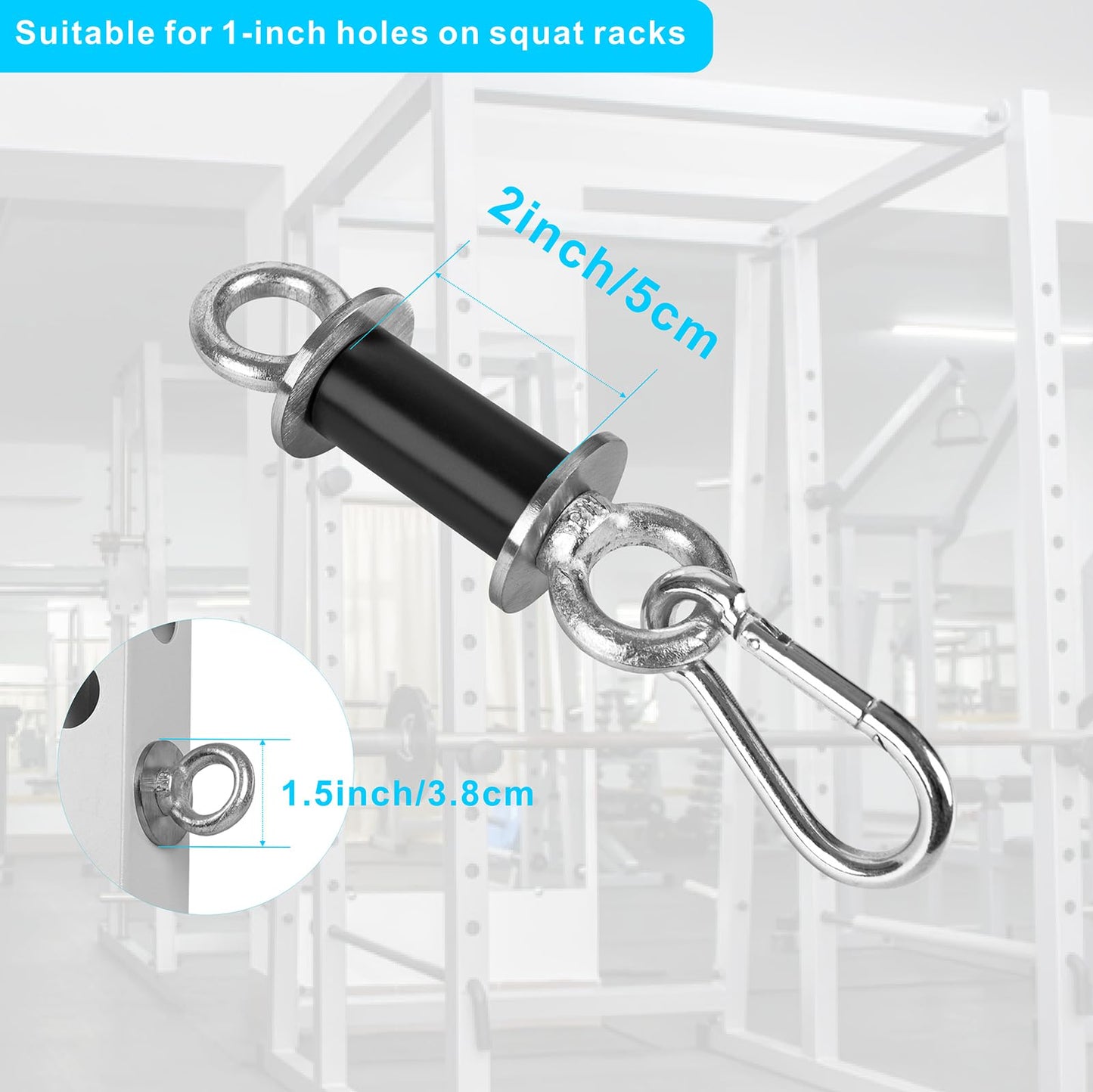 YZZHAJ Power Rack Attachments with Quick Connect Buckles, O-Ring Attachment for Squat Rack, Band Pegs Resistance Band Hooks Fits 2" x 2"" Power Rack with 1"" Hole"