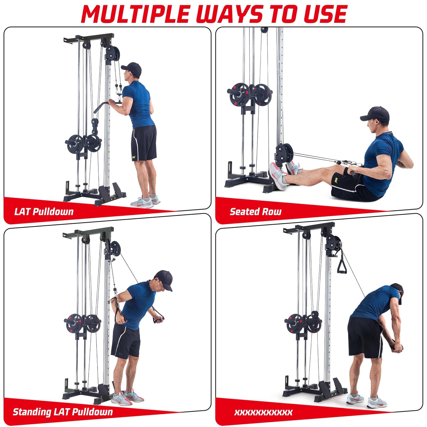Wall-Mounted LAT Pulldown & Cable Machine – Dual Pulley System – 20 Height Settings – 400 Lbs Capacity – Full-Body Home Gym Trainer – Space-Saving Design