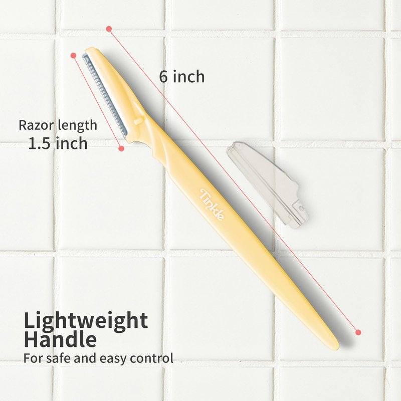 Tinkle Dermaplaning Tool 3ct, Dermaplane Razor for Women, Safe and Easy Peach Fuzz Remover, Eyebrow Trimmer with Protective Cover, Stocking Stuffers