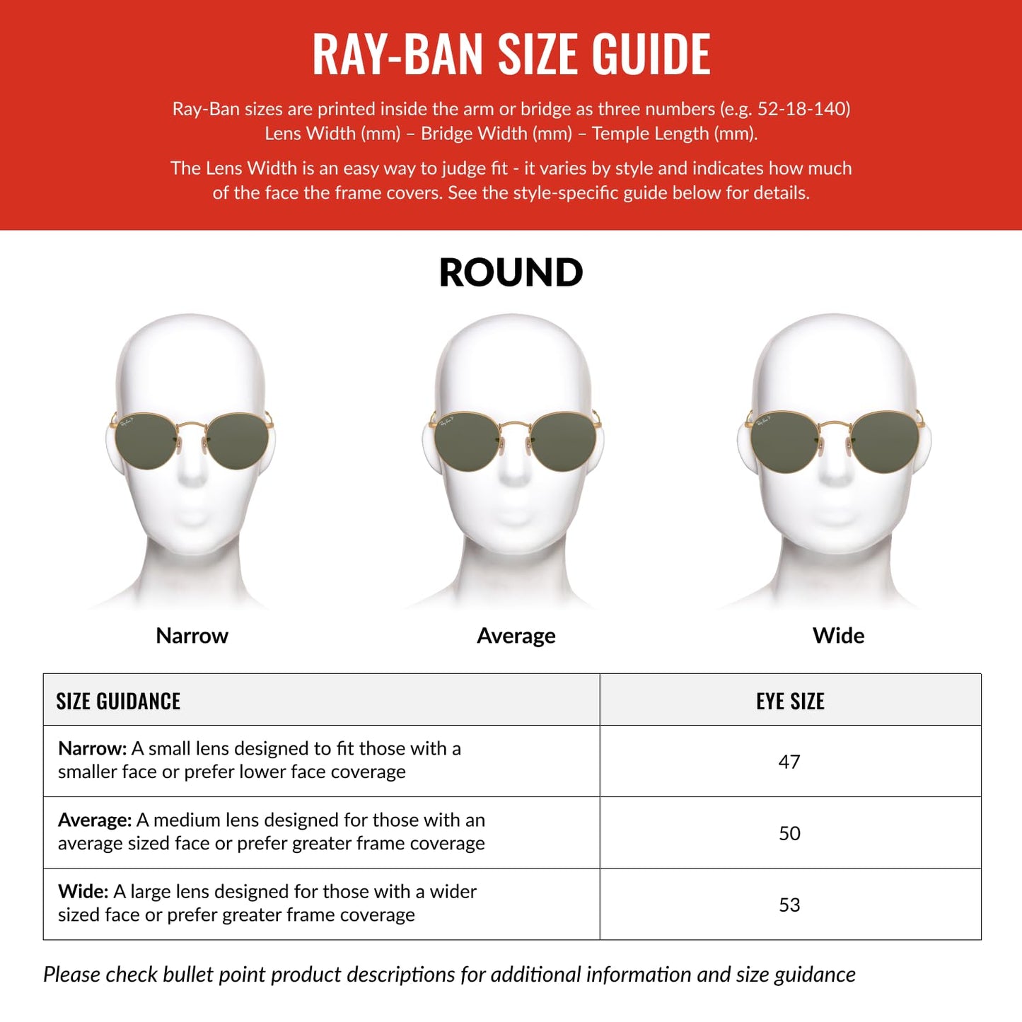 Ray-Ban Unisex RB3447 Round Metal Round Sunglasses, Gold/Black Polarized, 53 mm