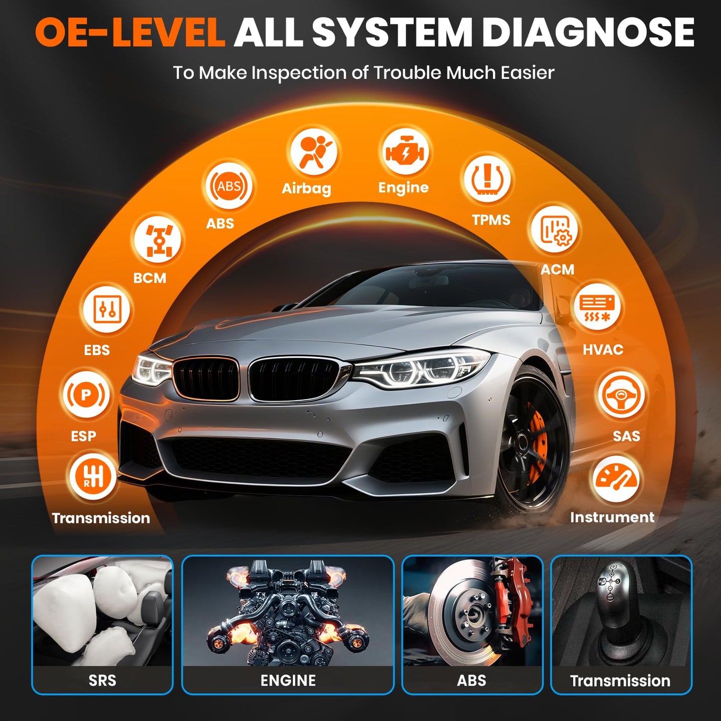 ANCEL FX6100 OBD2 Bidirectional Scan Tool, All Systems Car Diagnostic Scanner with Active Test for All Vehicles, 15+ Resets, ABS Bleeding, Injector Coding, FCA&CAN FD, AutoScan, Lifetime Free Updates