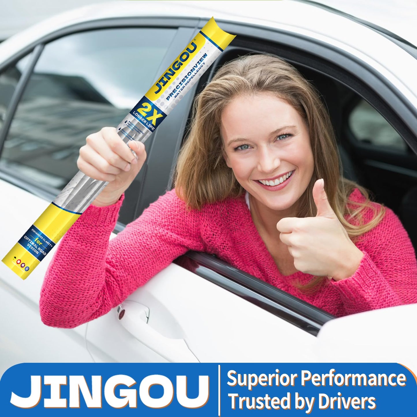 JINGOU 17''+17''Wiper Blades,Compatible with Toyota Corolla 1978-1983 Premium All-Season Windshield Wiper Blades-Driver and Passenger Side,Automotive Replacement Windshield Wiper Blade(Pack Of 2)
