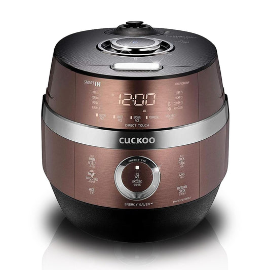 Cuckoo CRP-JHSR0609F Multifunctional and Programmable Electric Induction Heating Pressure Rice Cooker, 3-Language Voice Navigation, Intelligent Cooking Algorithm - 6 Cups, Made in Korea, Brown