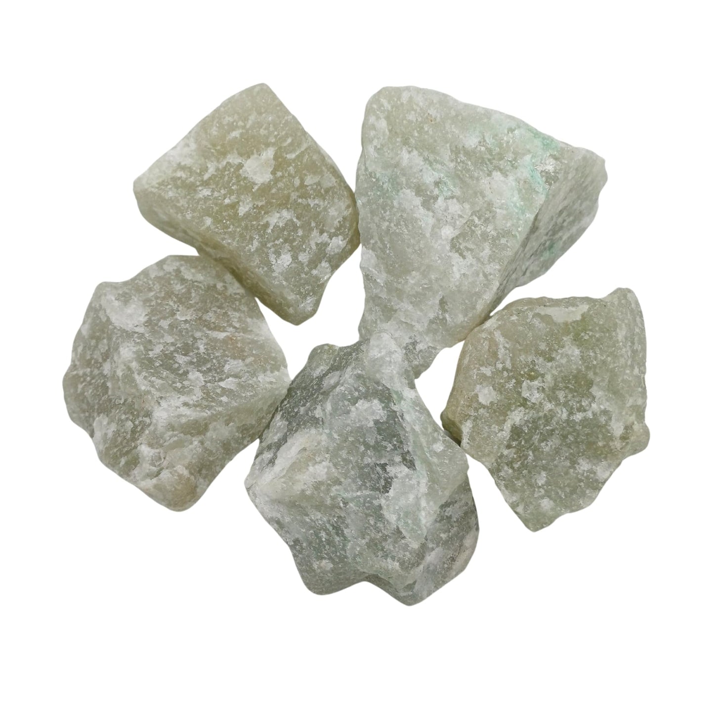 Karma Gems 5 Pcs Rough Green Aventurine Crystals - Real Cool Agate Gemstones - Natural Stone Brings Luck, Abundance, and Prosperity in Life - Perfect Crystal Gift for Kids