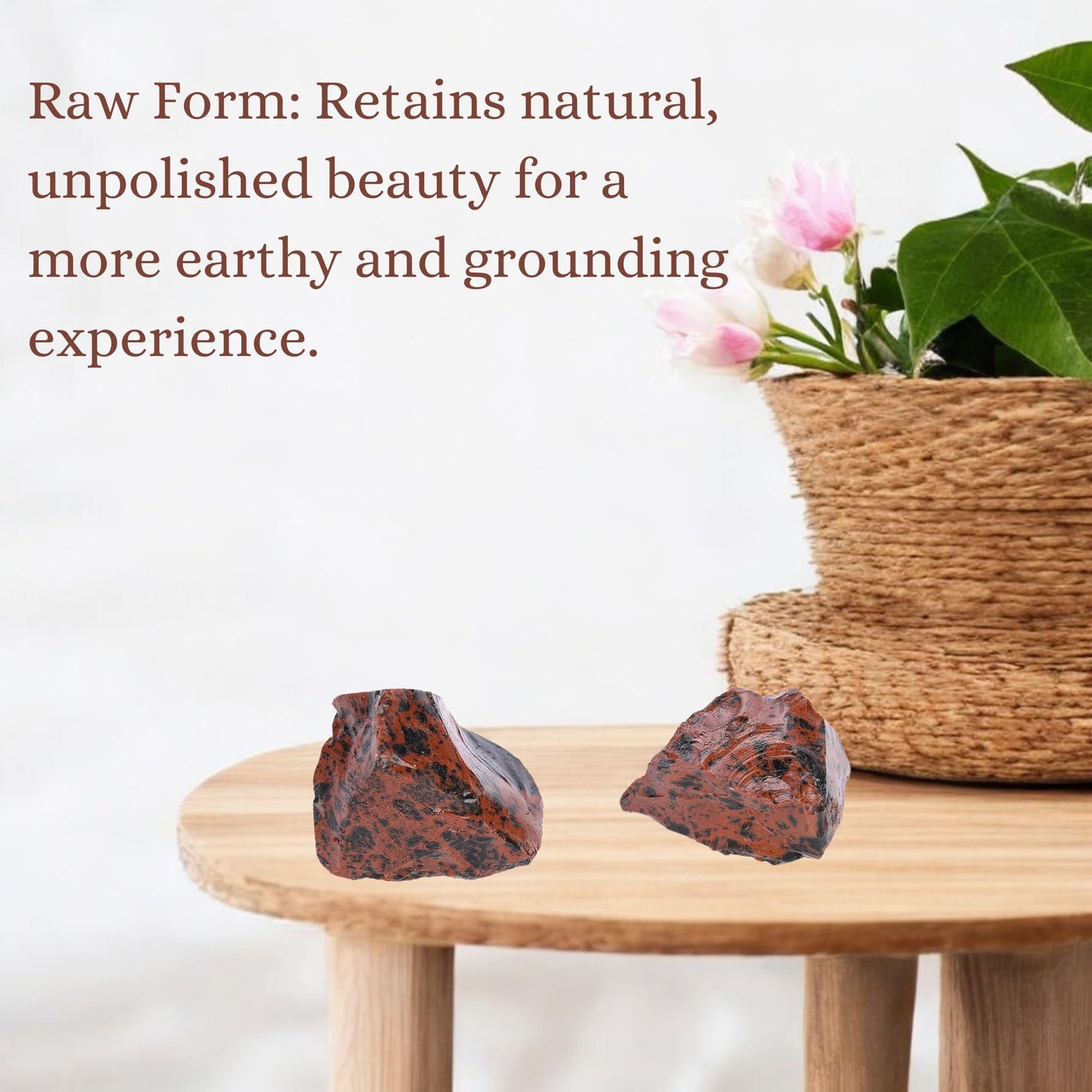 ANAYA AGATE Mahogany Obsidian 2 Pcs Raw Crystals Rough Gemstones w/Authenticity Card, Velvet Pouch - Large 1.25–2.0" Raw Stones for Tumbling, Cabbing, Polishing, Cutting Natural Healing Crystals for Home Decor, DIY Stones