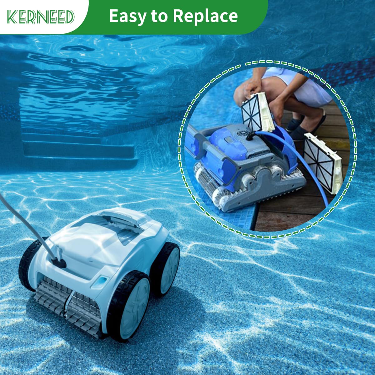 Robotic Pool Cleaner Ultra Fine Filter Compatible with Dolphin Nautilus CC Plus, M400, M500, Ultra Fine Cartridge Filter Panels Replacement, Part 9991432-R4, 4 Pack