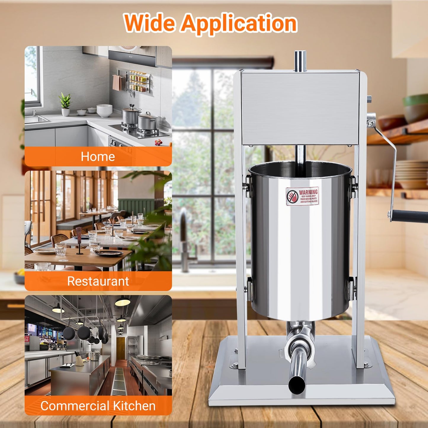 Sausage Stuffer, Manual 11LBS/5L Sausage Maker Machine, Meat Stuffer with Dual Speed, Stainless Steel Heavy Duty Sausage Filler with 5 Stuffing Tubes, for Commercial and Home Use