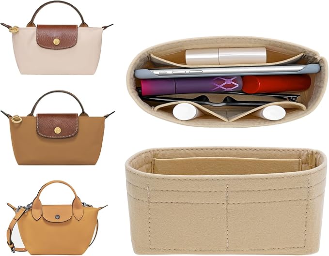 Felt Mini Organizer Insert for Longchamp mini XS Bag,Purse Organizer Insert For Handbag