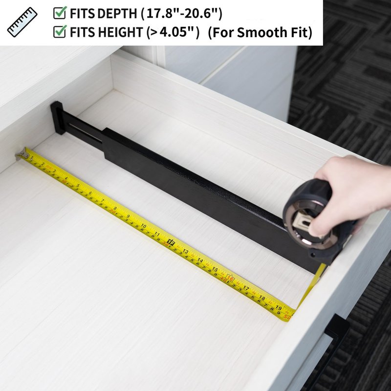 Utoplike 4 pcs Bamboo Kitchen Drawer Dividers Large, Adjustable Black Drawer Organizers, Spring Loaded, Works in Kitchen, Dresser, Bathroom, Bedroom, Drawer, Desk, 2.4" H