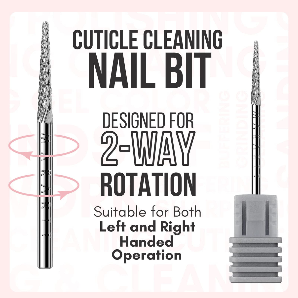 Makartt Nail Drill Bit:Cuticle Bit for Nail Drill 3/32" Safety Under Carbide Cuticle Cleaner Bit for Prep, Trimmer, Professional Art tools for manicure,Needle shape Fine-F