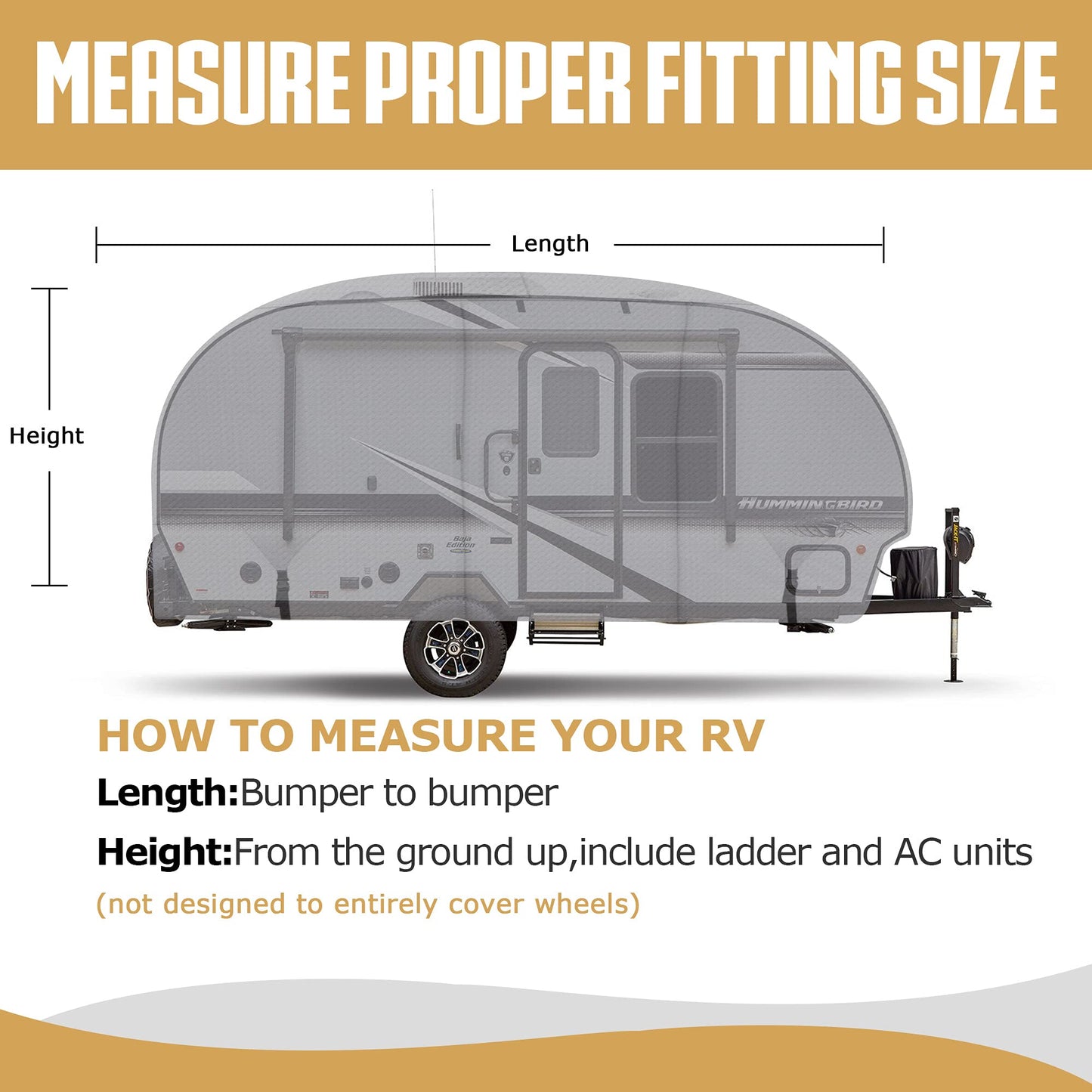 Leader Accessories Travel Trailer Cover - R-Pod Cover, Fits RP-151 (Model 1 - Up to 13'7"L)