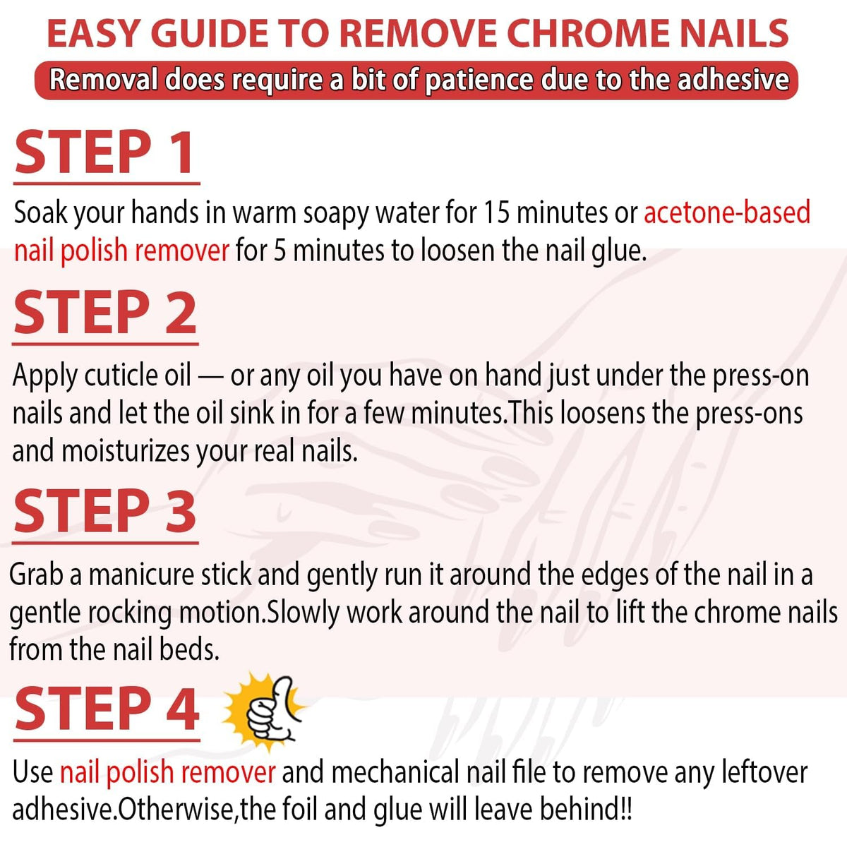 KQueenest Square Medium 24 PCS Press-on Nails, Metallic Red Acrylic False Nails Set, Short Coffin Nails Glue On with Mirror Metal Plating, Comfortable Fit for Women & Girls