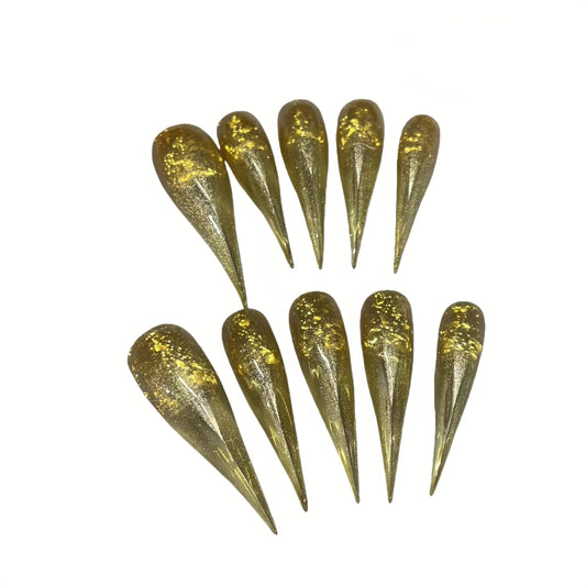 LOHAS Home Cool Style Wearable Nails Dragon Claw Press-on Nails, Golden, M