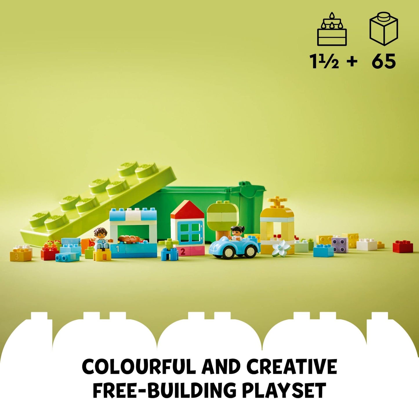 LEGO DUPLO Classic Brick Box Building Blocks - Stacking Toys for Toddlers, Ages 1.5+ Years - Learning & Educational Toys for Preschool - Develop Fine Motor Skills - Gift for Christmas - 10913