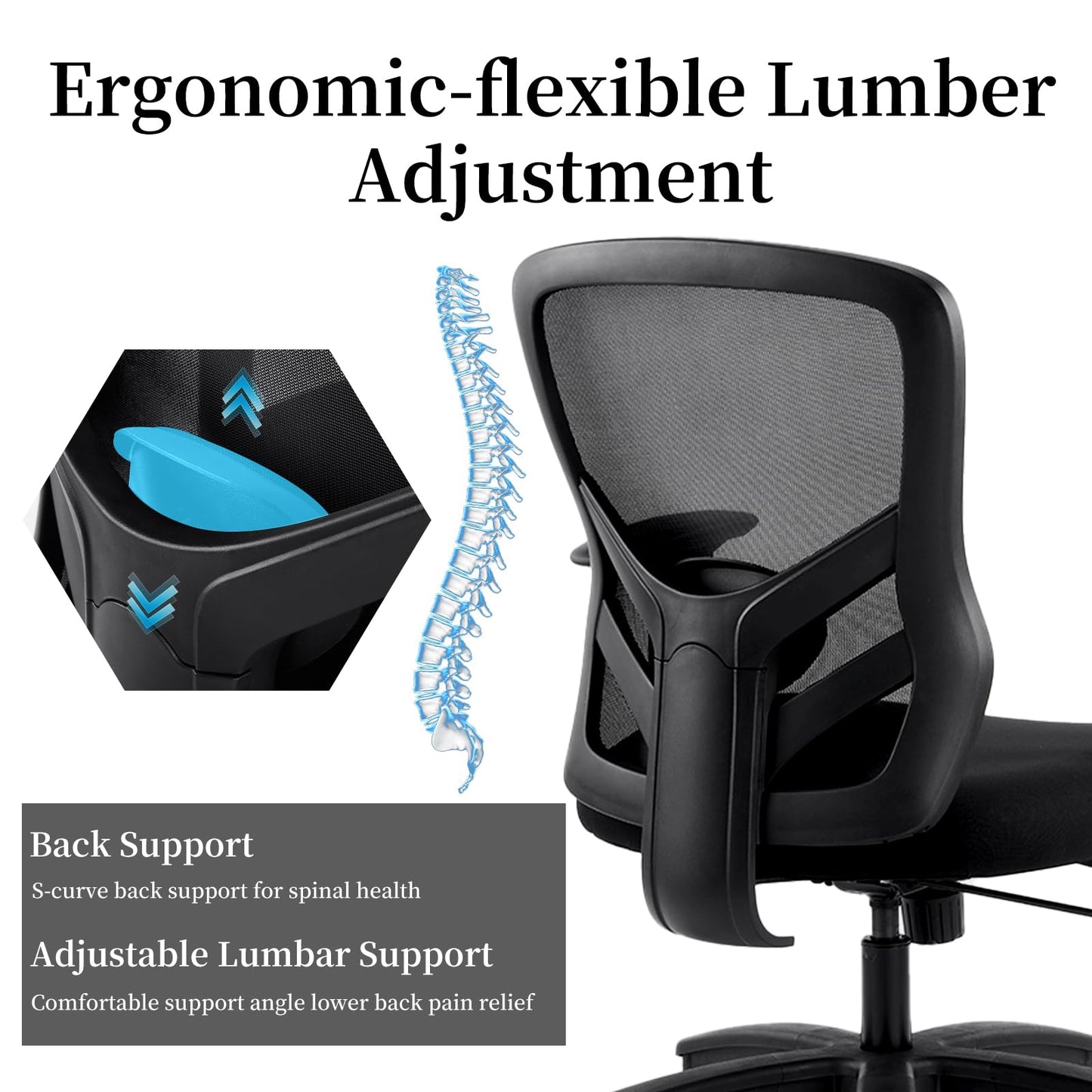 YFO Big and Tall Office Chair 500LBS - Computer Desk Chair with Adjustable Lumbar Support, Heavy Duty Ergonomic Mesh with 360 Rotation 4D Arm and Extra Wide Comfty Seat, Quiet Wheels for Adults