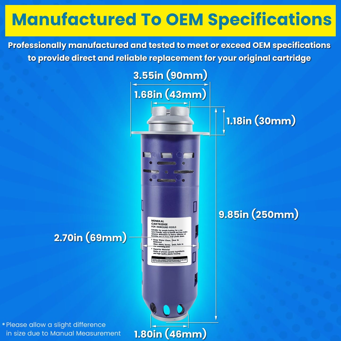 Replacement for Nature2 Duoclear 45 Mineral Cartridge W28002 W26002 for All Zodiac Duoclear & Nature2 Fusion, Fusion Soft, Vision Pro System Aboveground Ingroud Swimming Pool Up to 45,000 Gallons
