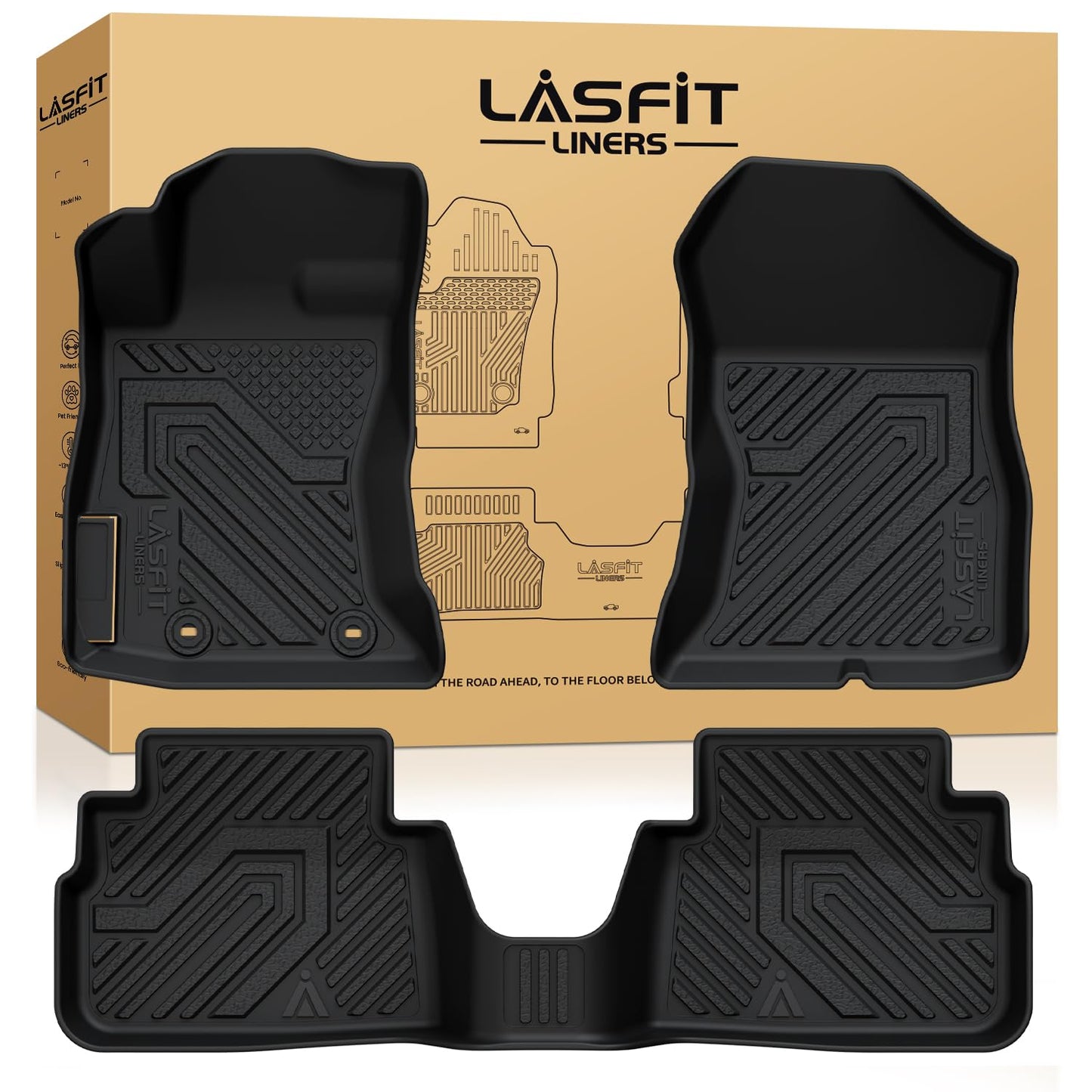 LASFIT Floor Mats Fits for Subaru Crosstrek 2023-2018 & Impreza 2023-2017, All Weather TPE Custom Fit Easy Clean Durable Car Accessories for Crosstrek & Impreza Base/Limited/Premium/Sport Floor Liners