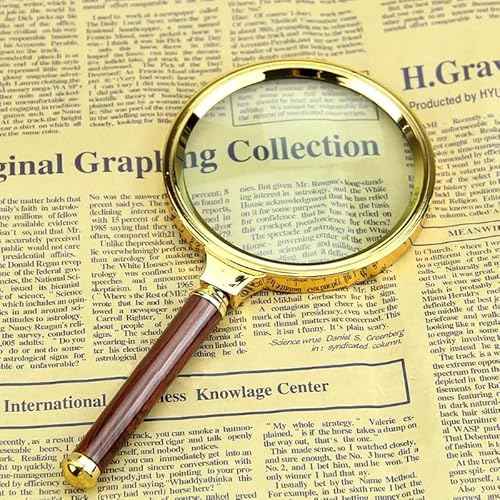 20X HD Magnifying Glass (Full Size-90mm) for Desktop, Collectors, Youth and The Elderly. Free Bonus, (3) Credit Card Sized Magnifiers for Shopping or dosing Medicine ($3.96 Value).
