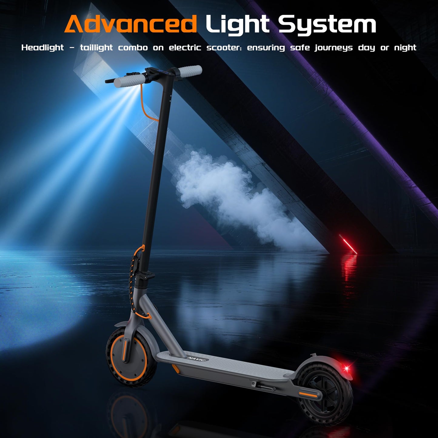 NAVIC Electric Scooter, 8.5" Tires, 350W Motor, 19/Mph, Max 16Miles Ranges, Foldable E Scooter for Adults with App
