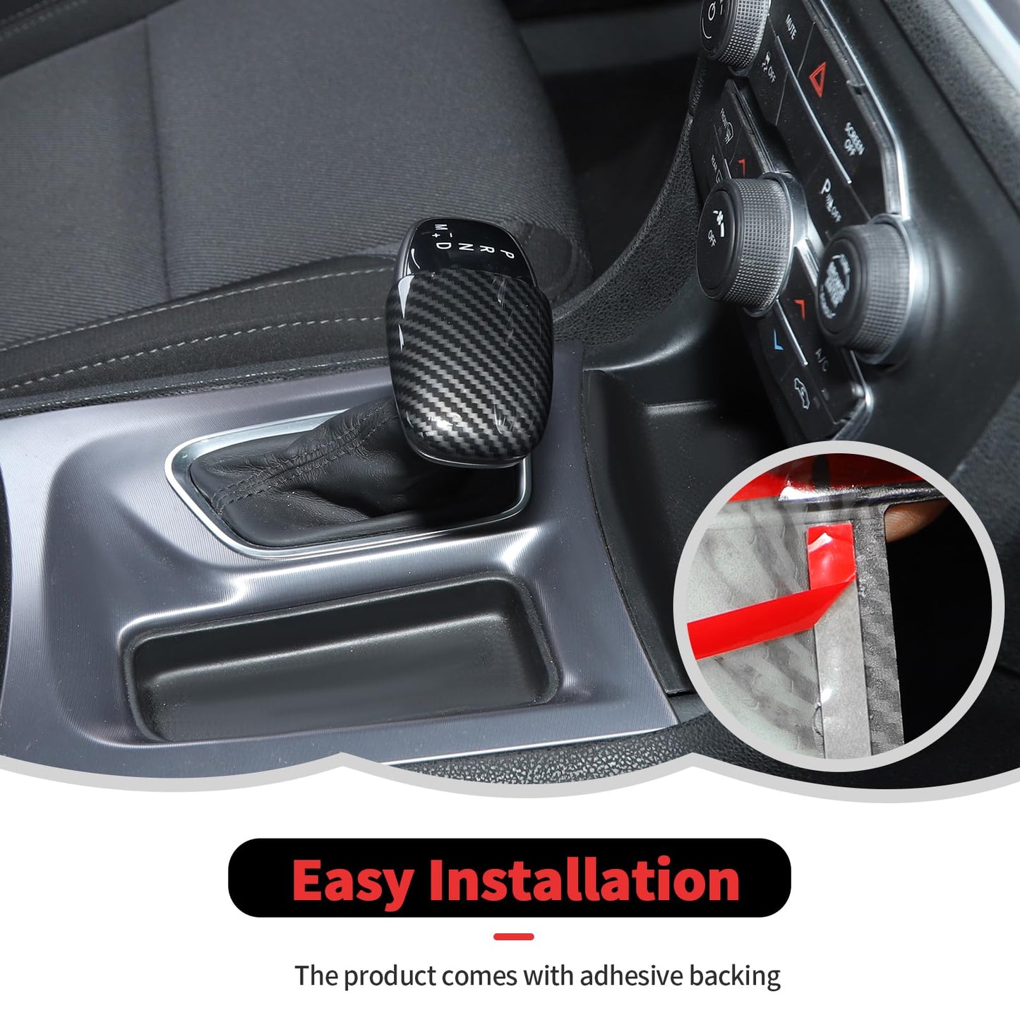 RT-TCZ Carbon Fiber Interior Trim Kit Cover Center Console Decoration Accessories for Dodge Charger 2015-2025,20PCS
