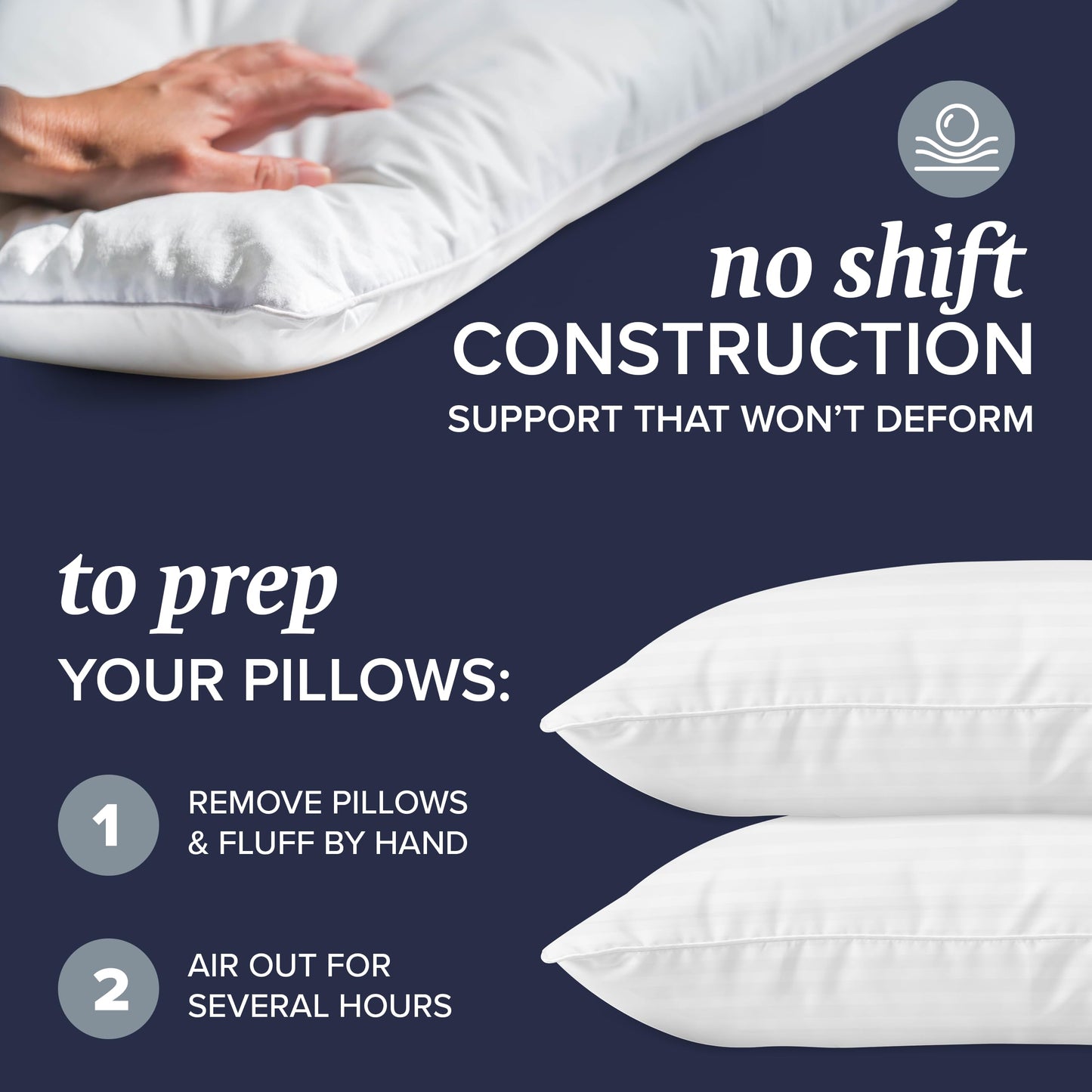 Beckham Hotel Collection 4-Pillow Set – 2 Down Alt & 2 Memory Foam Queen Pillows
