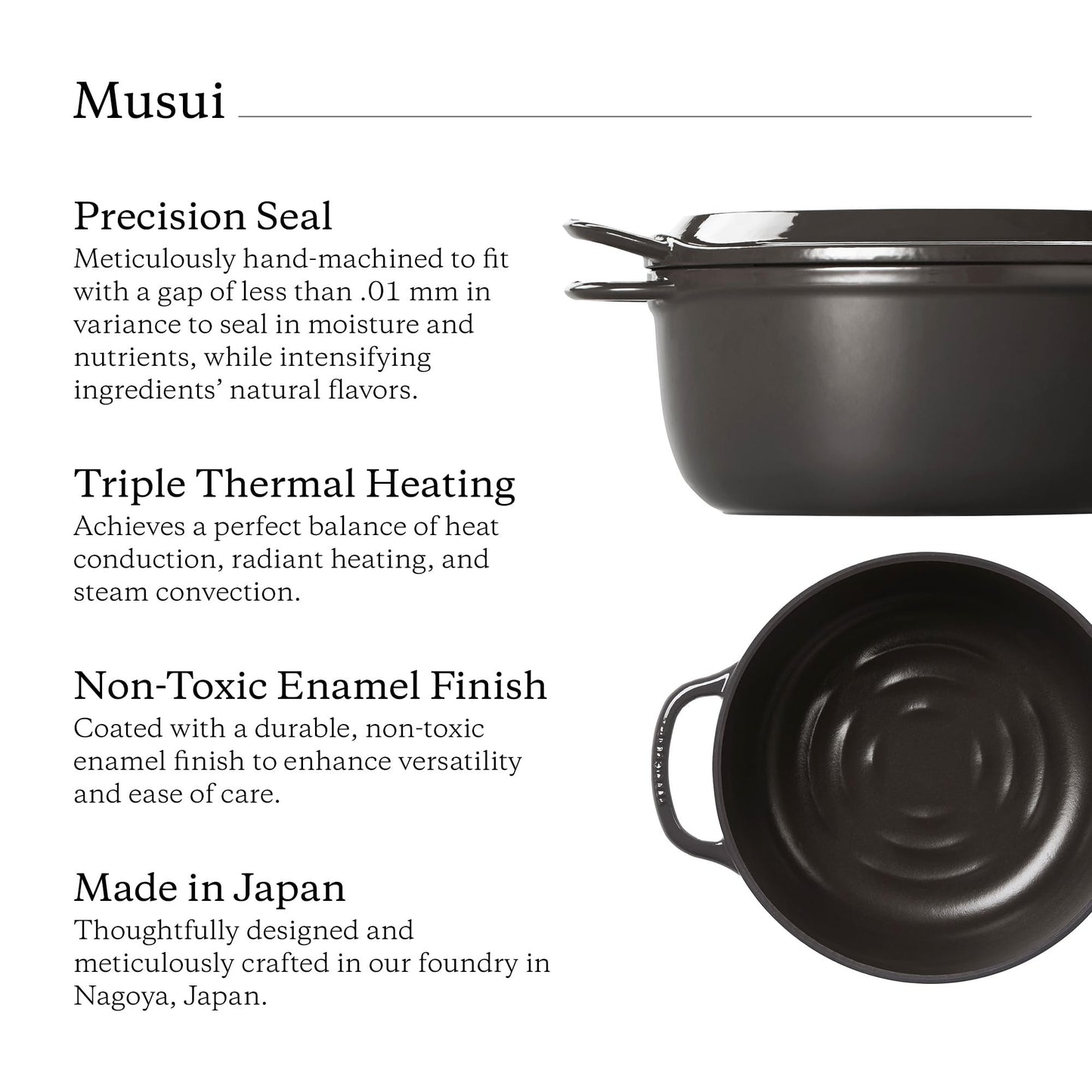 Vermicular Musui–Kamado (RICEPOT) | Cast Iron Induction Cooker | Precision Multicooker | Japanese Rice Cooker | Slow Cooker | Non-Toxic Enameled Cast Iron Pot | Charcoal | US Model (120V)