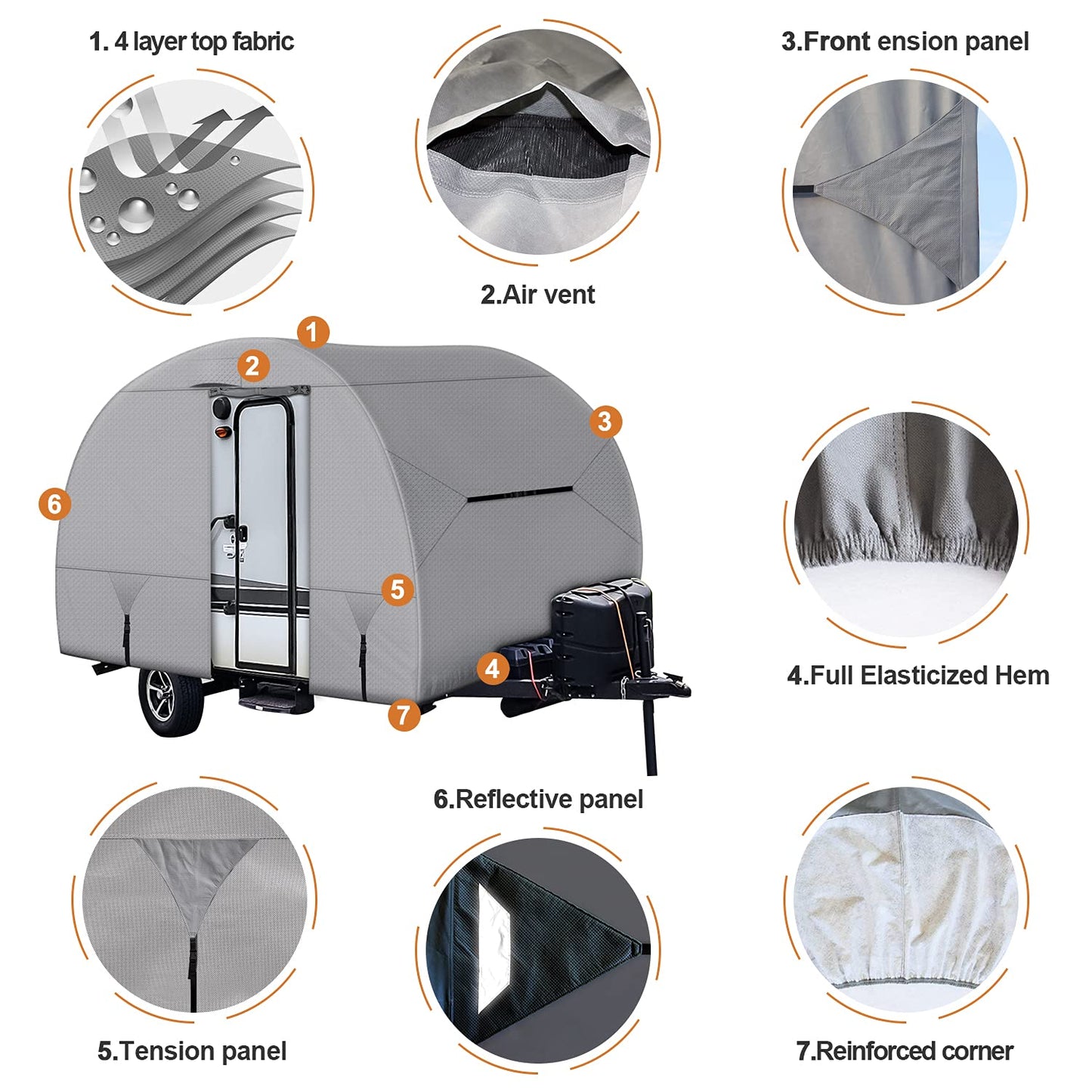 Leader Accessories Travel Trailer Cover - R-Pod Cover, Fits RP-151 (Model 1 - Up to 13'7"L)