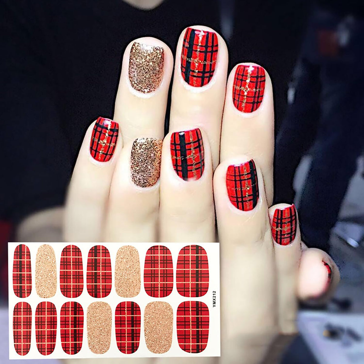 DANNEASY 30 Sheets Solid Color Nail Wraps Glitter Nail Polish Stickers Self Adhesive Nail Stickers Nail Polish Strips for Women Girl Nail Accessories with Nail File