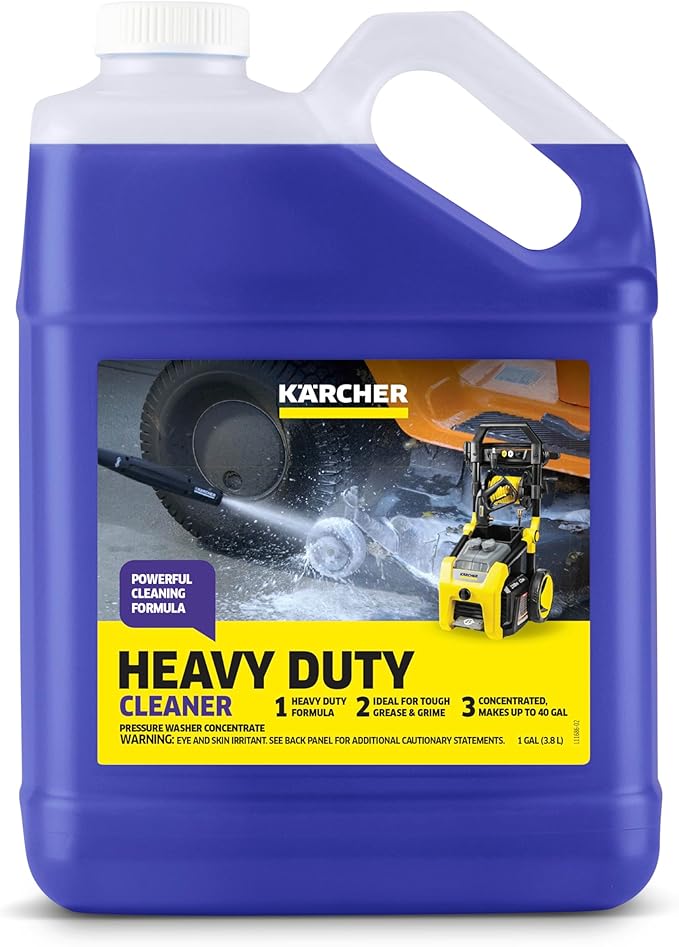 KÃ¤rcher Heavy Duty Cleaner, Removes Grease, Dirt, and Grime, Highly Concentrated, Makes up to 40 gal of Cleaner, Residue Free, Readily Biodegradable, For Pressure Washers