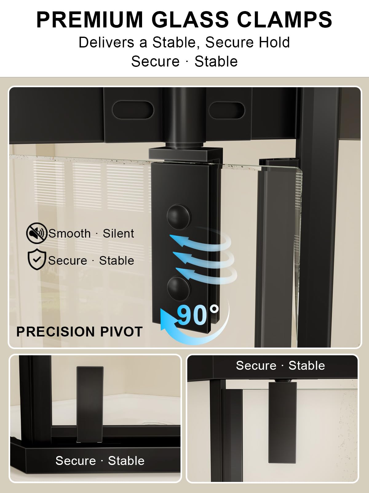 Corner Shower Door, 36" W x 72" H Neo-Angle Shower Doors, 36 Corner Shower Enclosure, Aluminum Frameless & 1/4"(6mm) Clear Tempered Glass Pivot Shower Door for Walk in Show, Matte Black