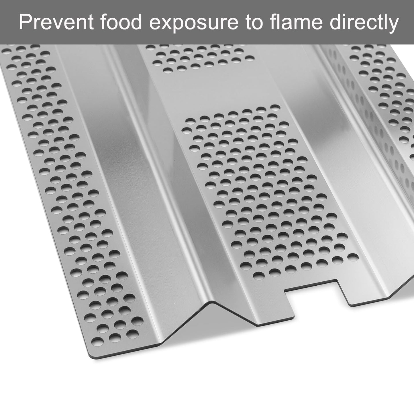Plowo Heat Plates Replacement for Blaze BLZ-3PRO-LP, BLZ-3PRO-NG, BLZ-4PRO-LP, BLZ-4PRO-NG Gas Grill, Stainless Steel, 3 Pack, 17 1/2" x 9 11/16" x 1 1/16"
