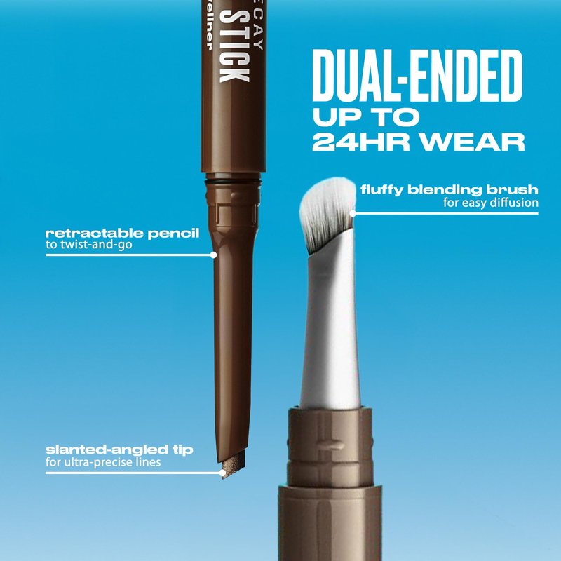 Urban Decay 24/7 Liquid Stick Waterproof Eyeliner - Smudge-Proof, Transfer-Proof, Up to 24HR Wear, Dual-Ended Retractable Gel Liner with Blending Eye Brush - Fluid Fig (dark matte plum)
