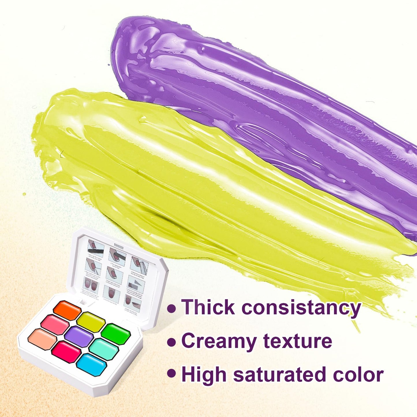 U-Shinein Gradient Painting Gel, 9 Colors Ombre Gel Nail Polish Sponging for Pigment Pat French Manicure Soak Off UV Long-lasting High-glossy Home DIY Nail Salon Rainbow Candy(01)