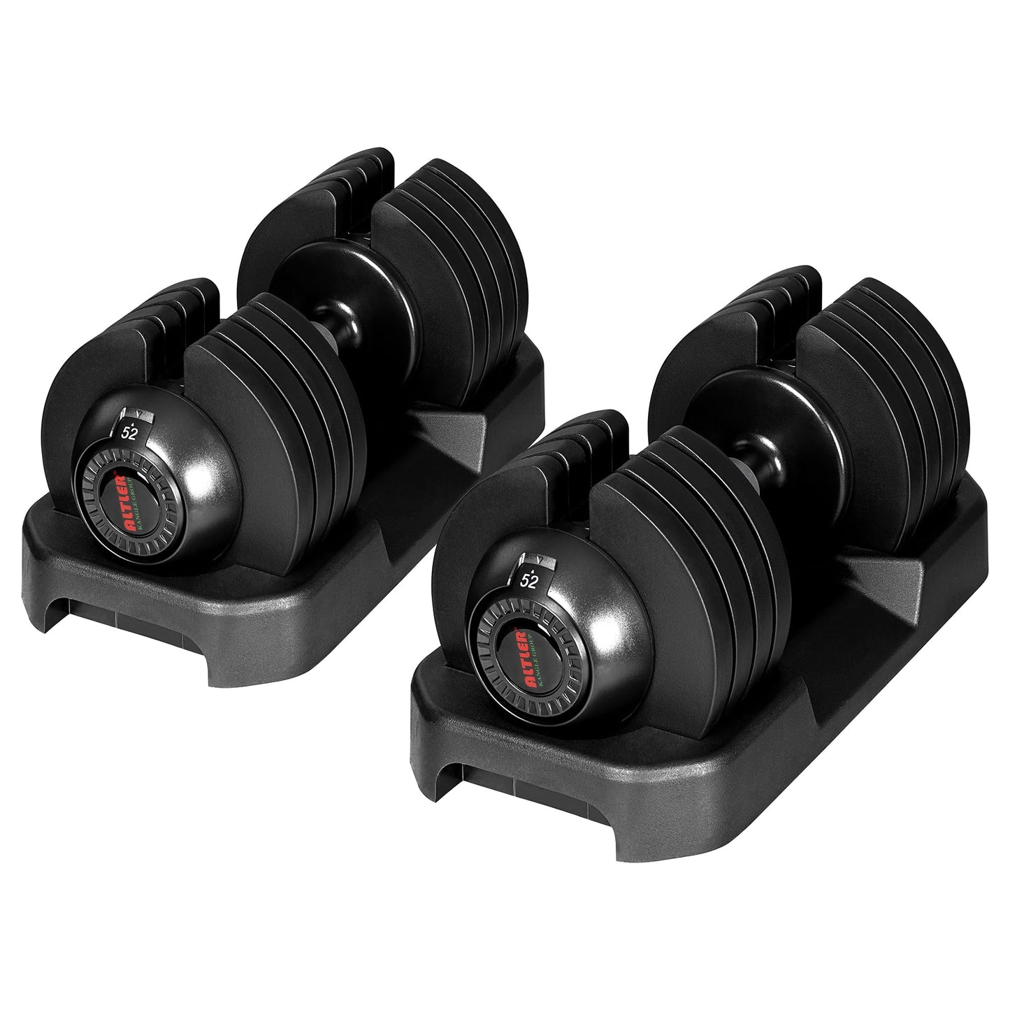 ALTLER Adjustable Dumbbell,52lbs Set with Tray for Workout Strength Training Fitness, Adjustable Weight Dial with Anti-Slip Handle and Weight Plate for Home Exercise