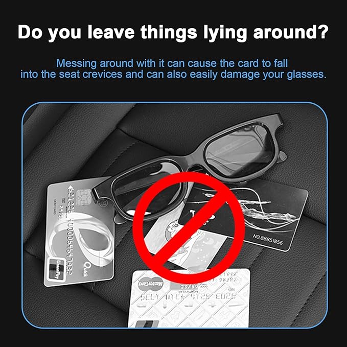 Augeny Car Sun Visor Organizer, Auto Visor Organizer and Storage, Registration and Document Holder, Vehicle Accessories for Sunglasses Document Card Pen Driver License (Carbon Fiber Black)