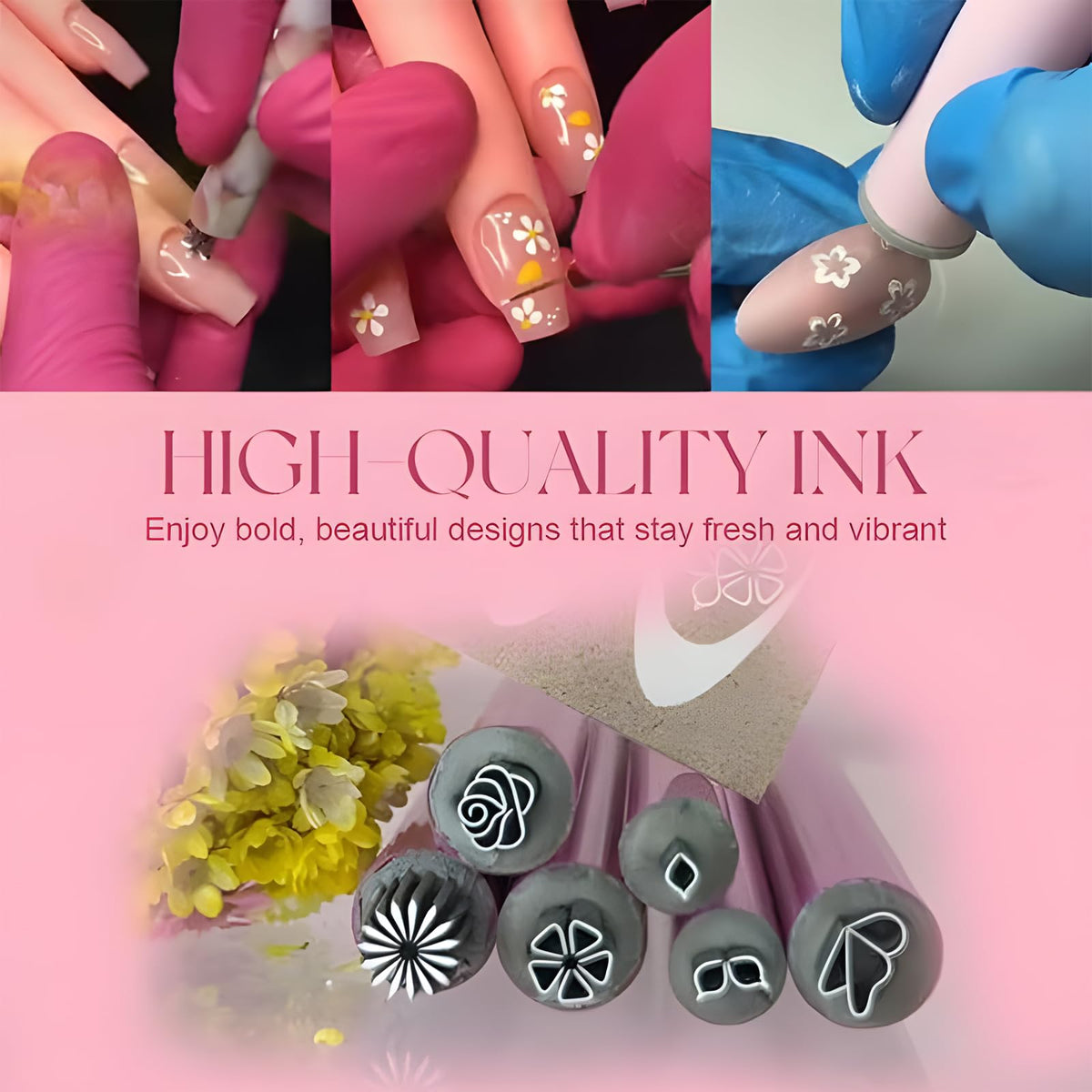 Nail Art Stamp Pen, 6pcs/10pcs/15pcs Nail Art Flower Stamp Pen, Precision Stamp Pen Set, Nail Art Pen with Different Design, Nail Dotting Tool, Nail Foil, Nail Art Design for Women (6 pcs)