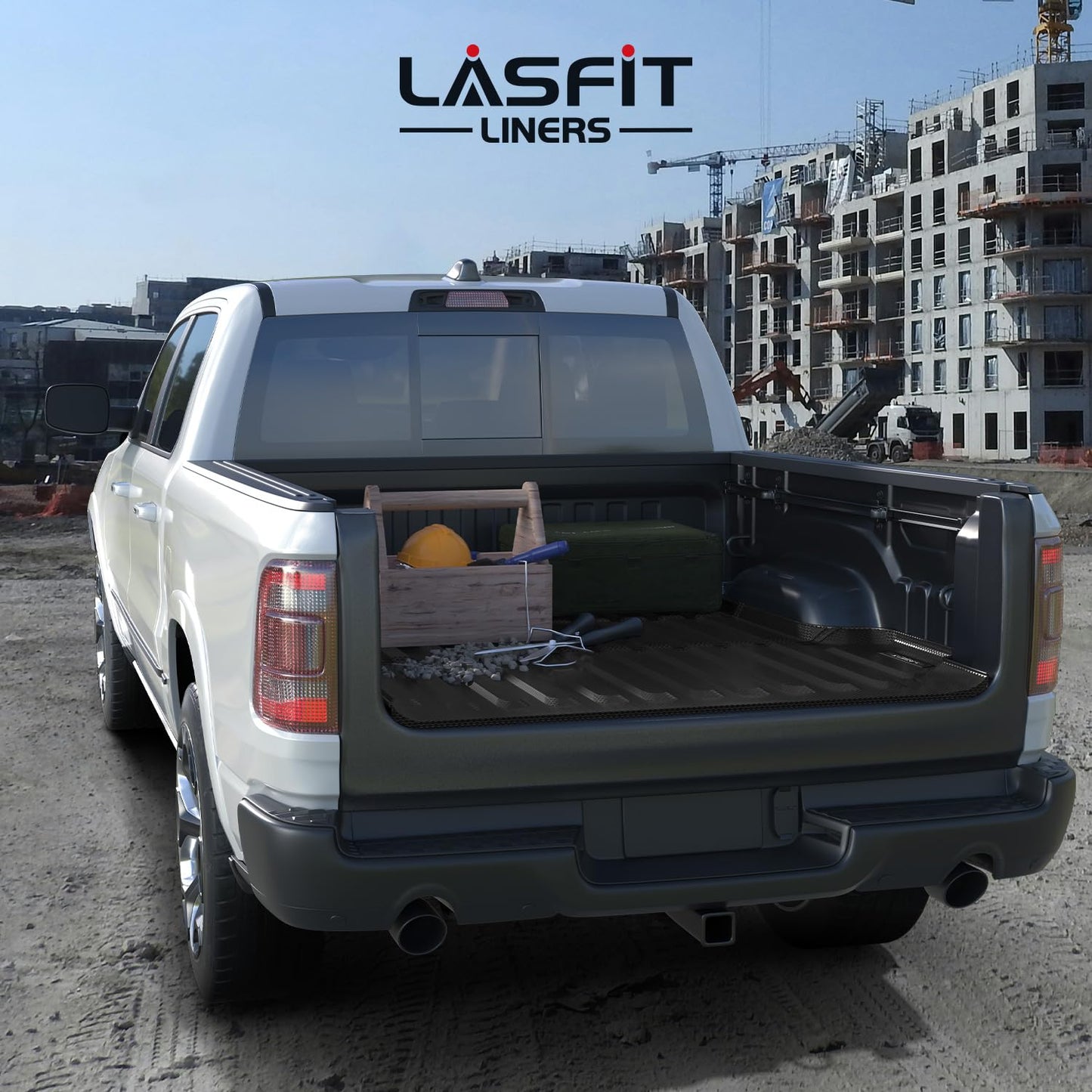 LASFIT 5.7FT Truck Bed Mat for Ram 1500/1500 RHO 2019-2026 & RAM 1500 Classic 2019-2024 Short Bed (5FT7 / 67.4inches) Not for Rambox, All Weather Custom Fit Truck Cargo Bed Liner, Black