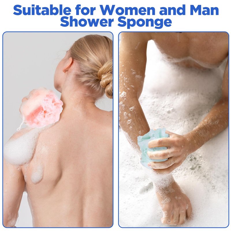 36 Pcs Bath Sponge Shower 40g Loofahs Bulk Bath Luffas Exfoliating Body Scrubber Pack Soft Colorful Mesh Balls Puff Bathing Accessories for Men and Women Exfoliating Sponge
