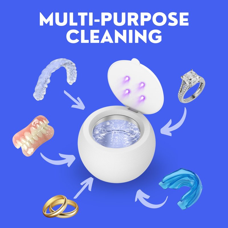 Hello Bright - Ultrasonic Retainer Cleaner, UV Cleaner for Invisalign, Night Guard, Mouth Guard, Jewelry - Retainer Cleaning Machine