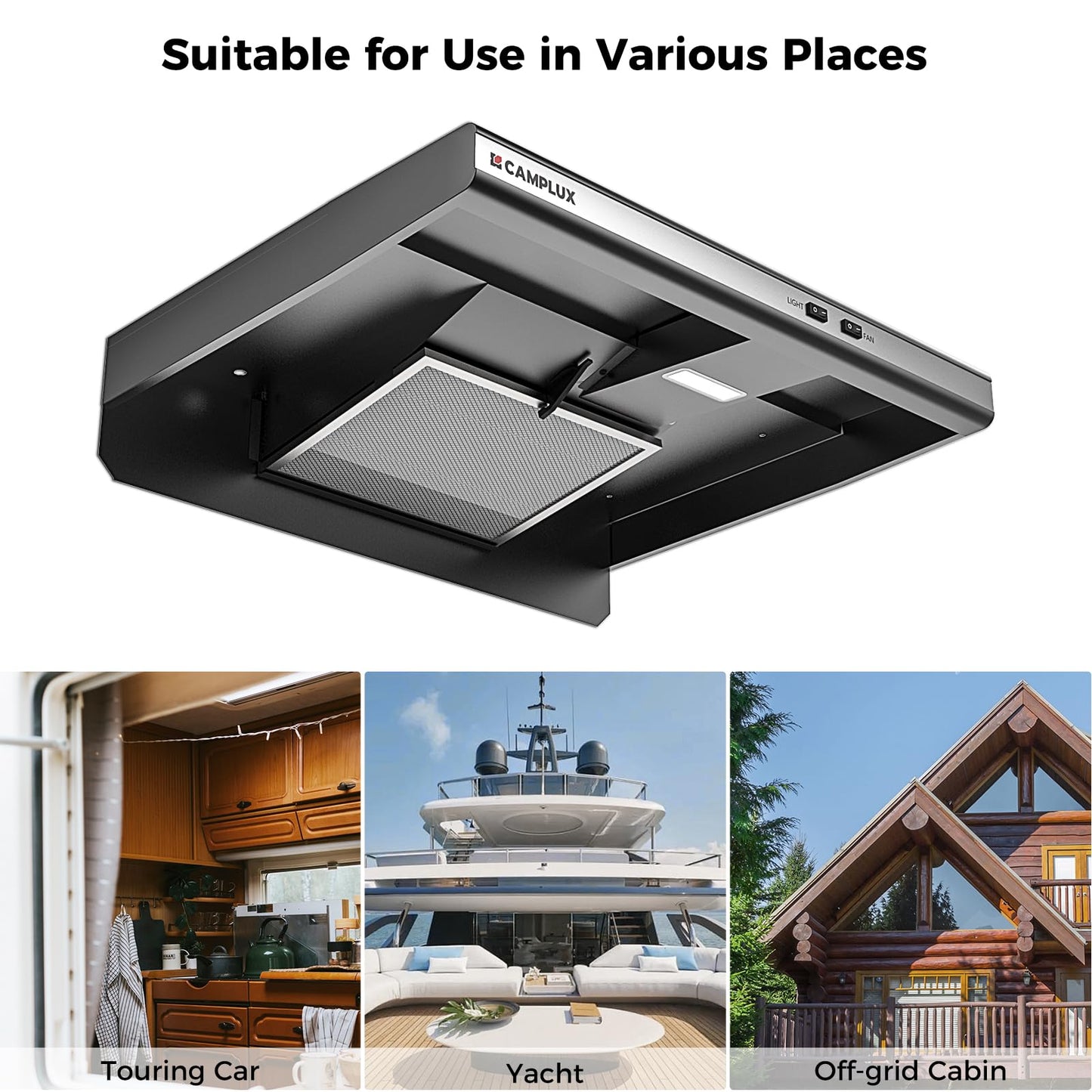 CAMPLUX 21 Inches RV Gas Range and 22 Inches RV Range Hood Combo
