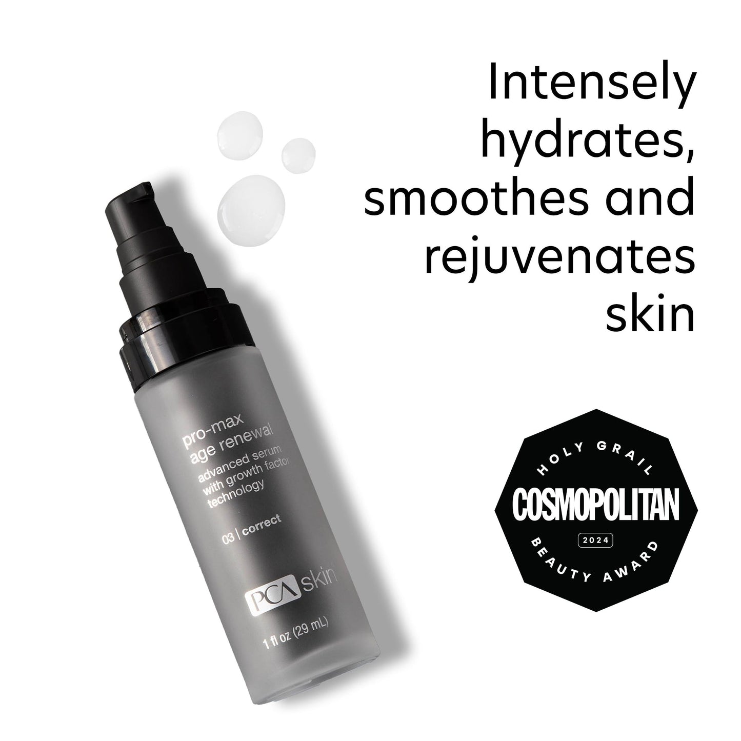 PCA SKIN Pro Max Age Renewal Anti Aging Serum, Anti Aging Face Serum for Reducing Wrinkles and Sagging Skin, Helps Lift and Firm Skin on Face and Neck, Safe For All Skin Types, 1.0 oz Pump Bottle